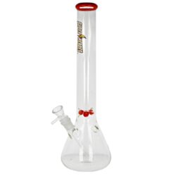 Skleněný bong Super Heroes Beaker Ice, 44cm - Vysok bong Super Heroes Beaker. Transparentn ice bong s ervenmi prvky a logem je ukonenm silnm hrdlem. Bong je vybaven vstupky pro udren kostek ledu k ochlazen koue. Oproti standardnm bongm je tento prmiov bong vyroben z tepeln odolnho borosiliktovho skla tlouky 3 mm. Ve spodn sti najdeme otvor pro turbo. Dvojdln chillum se slit difuzrem je ukonen samostatnm kotlkem s praktickm drtkem a otvorem cca 5 mm.

Vka: 44 cm
Vnitn prmr bongu: 4,4 cm
Vnj prmr bongu: 5 cm
Prmr hrdla: 5,9 cm
Socket (zbrus) chillumu/kotlku: 18,8 mm / 14,5 mm
Max. dlka chillumu (meno od dosedac knick sti): 14,2 cm
Led: ano
Perkolace: ne
Turbo: ano
Stko do bongu: 12 mm
Materil: borosiliktov sklo
Balen: kartonov krabice
Distributor: Fortis-DB, spol. s r.o.
